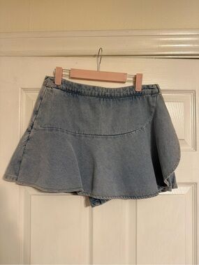 Light Wash Denim Skort for Women